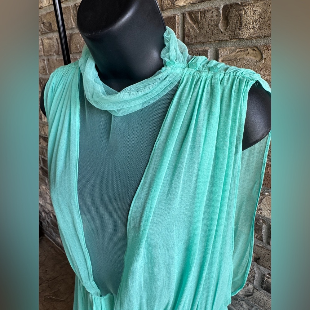 Anthropology Forever That Girl Sheer Plunge Chiffon Maxi Dress Size L - Picture 7 of 16